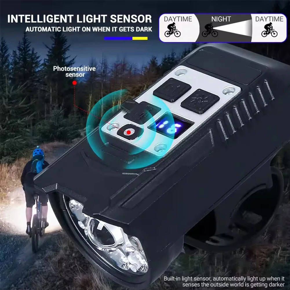 LED Bicycle Front Light High Brightness Bike Flashlight Dual Light Source Bicycle Head Light Bike Safety Lamp for Night Riding