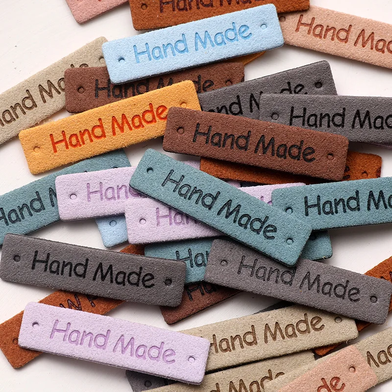 20 Stück/Lot PU-Leder Handgemachte Etiketten Bunte Nähetiketten für DIY-Bastelarbeiten Taschen Handarbeiten Dekoration Hüte Taschen Kleidungszubehör – Detail 6