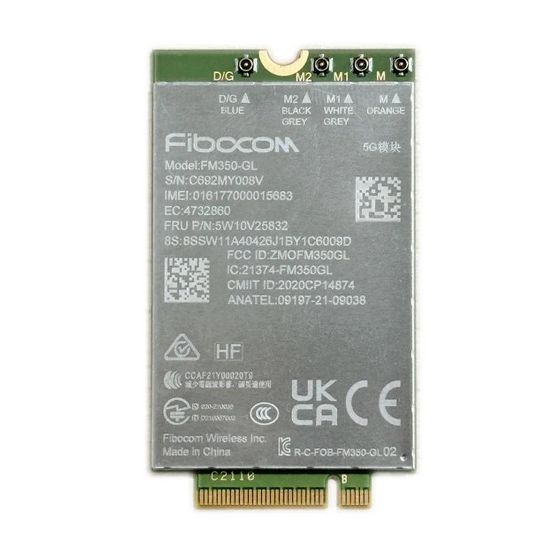 وحدة FM350-GL 5G لأجهزة الكمبيوتر المحمول Thinkpad T14s X13 Gen3 X1 Carbon 10th X1 Yoga 7th P1 X1 Extreme Gen5 5W10V25827 5W10V25832