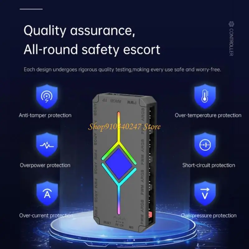 Q22A 1 à 9 ports 5V 3 broches adressable adaptateur ARGB 5V 3 broches contrôleur ventilateur refroidissement pour pour