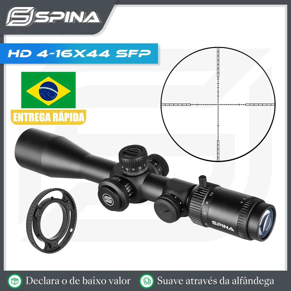 

SPINA OPTICS HD 4-16x44 Second Focal Plane Riflescope Glass Etched Reticle Sight Side Parallax Turrets Lock Reset PCP Carbine AR