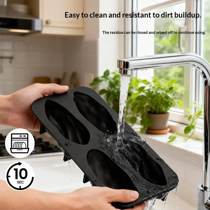 Molde de Silicona con Diseño de Pistachos de 4 Celdas para Mousse, Chocolate, Pasteles, Postres, Herramientas de Repostería, Utensilios de Cocina de Grado Alimenticio