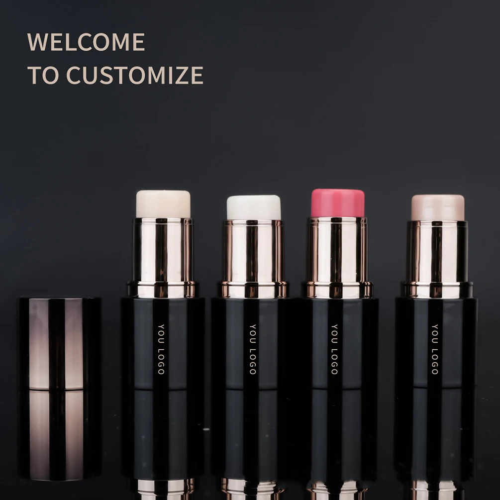 

Highlight Stick Private Label 4 Colors Custom Logo Pigment Makeup Long Lasting Brighten Waterproof Natural Vegan Black Package