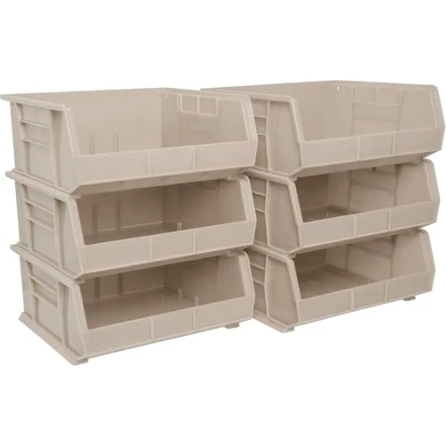 

30235 AkroBins Plastic Storage Bins Space-Saving Stackable Bins for Garage Pantry Craft Organization 11" x 11" x 5" 6-Pack