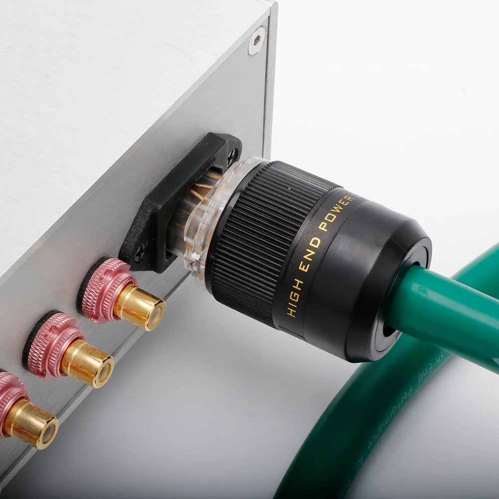 D502 High-end P079/078/004 Hifi 5N OFC Mix Silver Plated OFC Audio AC Power Cable with Gold Plated Schuko EU/US/UK Power Plug