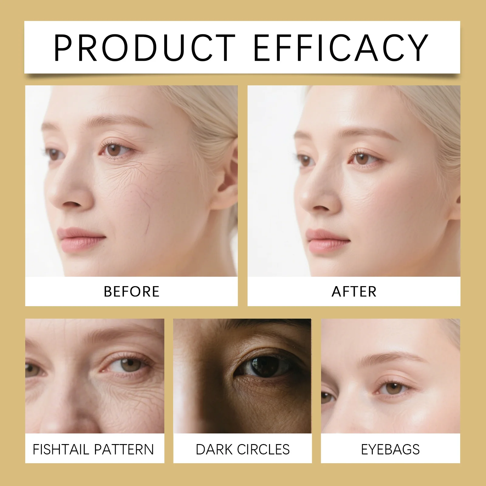 الذهب ترطيب قناع عين الترطيب العميق تخفيف الخطوط الجافة الخطوط الدقيقة ثبات الجلد تفتيح الهالات السوداء الرعاية اليومية قناع عين