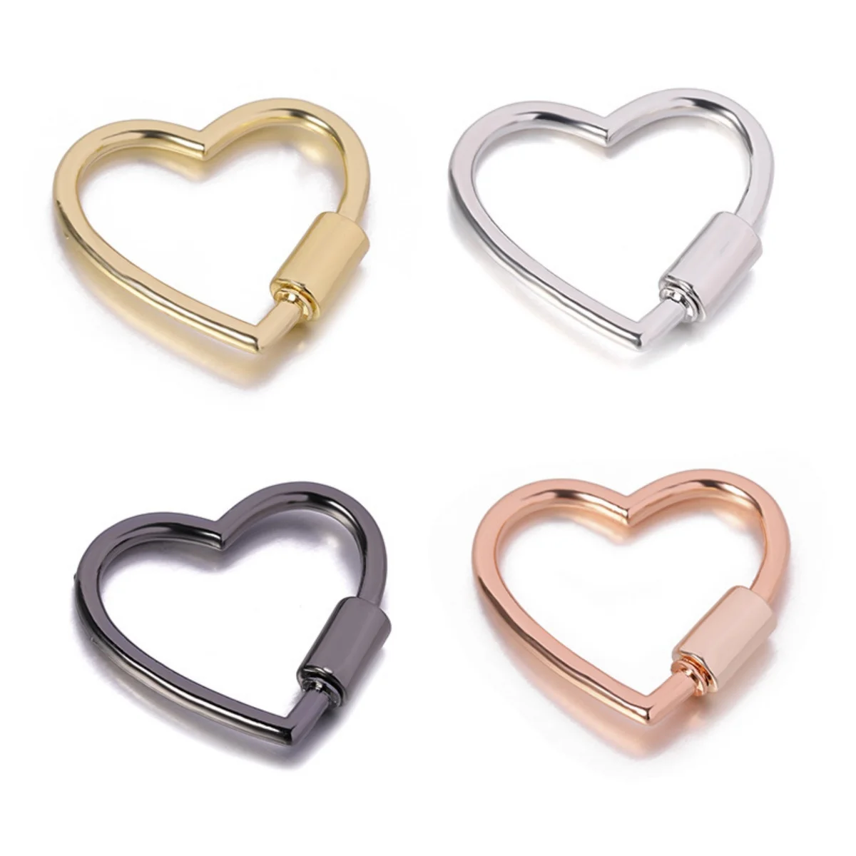 Heart Shaped Opening Buckle Metal Spring Gate Ring Keychain Dog Chain Connection Buckles Bag Lanyards Clip Hook DIY Accessories image 5