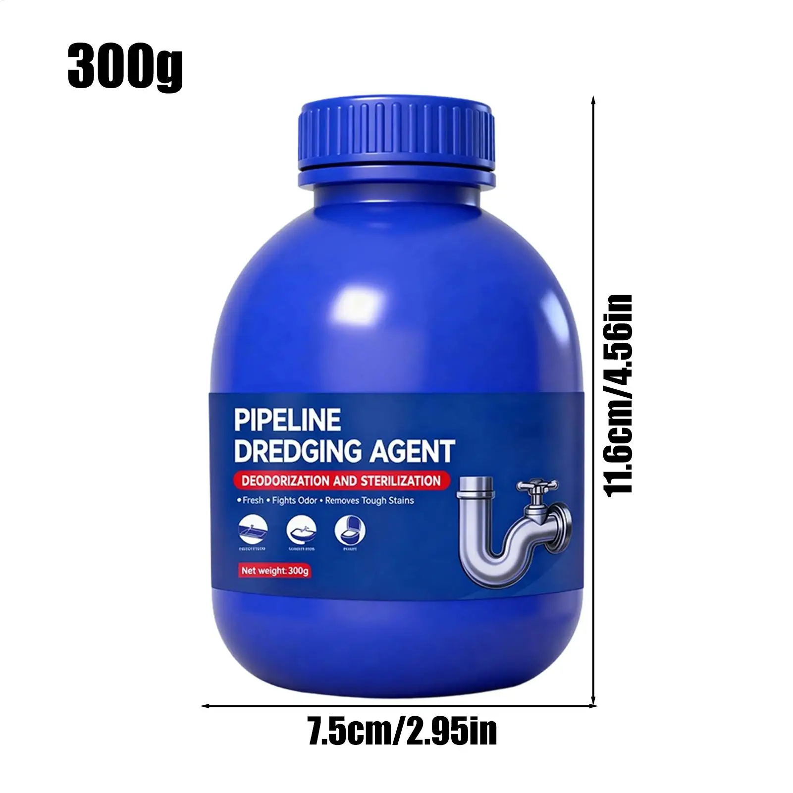 Drain Cleaner 300g Powder Fast Acting Unclog Drain Opener for Sink Shower Bathtub Toilet Hair Grease Soap Scum Prevents Odors view 6