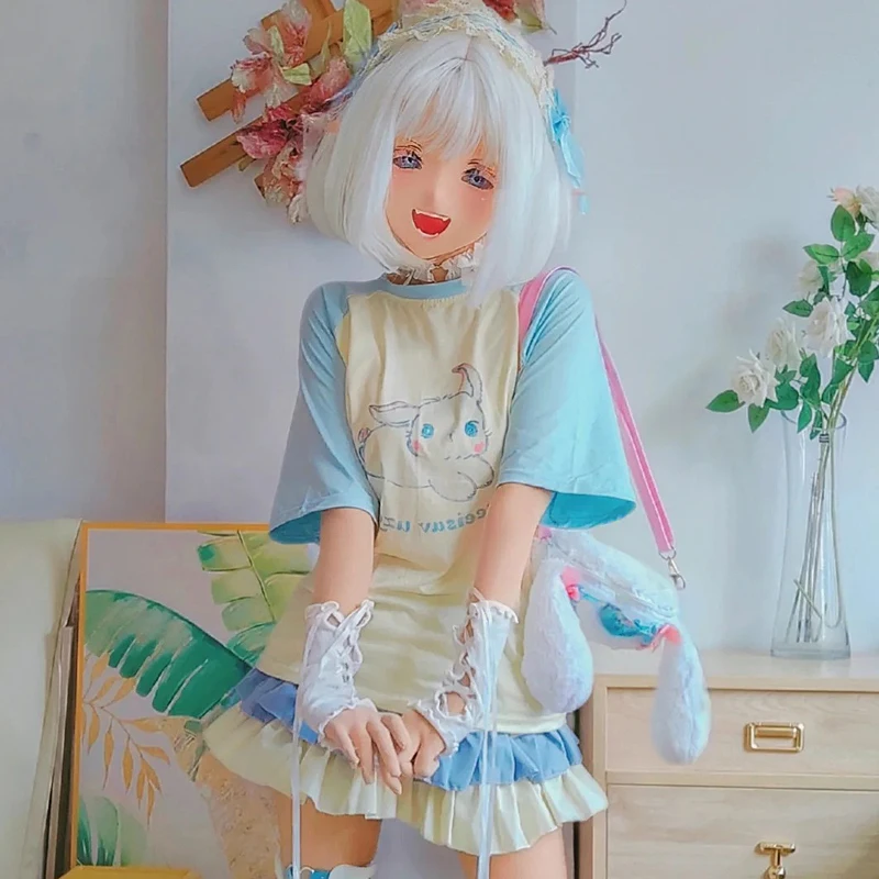 Maski BJD z żywicy, półgłowa/cała głowa, oczy Kigurumi, crossdress, cosplay, japońskie anime, unisex, maski, oczy i peruka