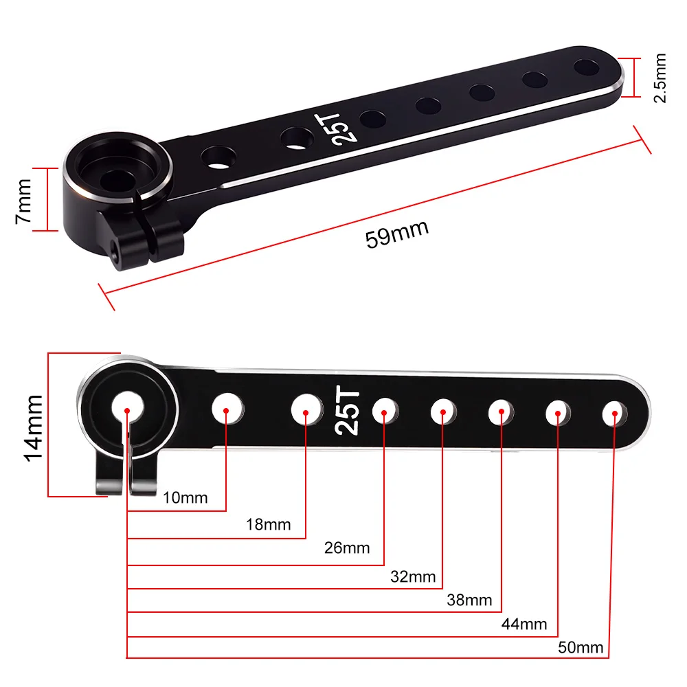 9IMOD 25T Servohorn 59 mm Metall 25 Zähne Verlängerung Lenkarm Servo Rocker für ferngesteuerte Flugzeuge Starrflügelteile