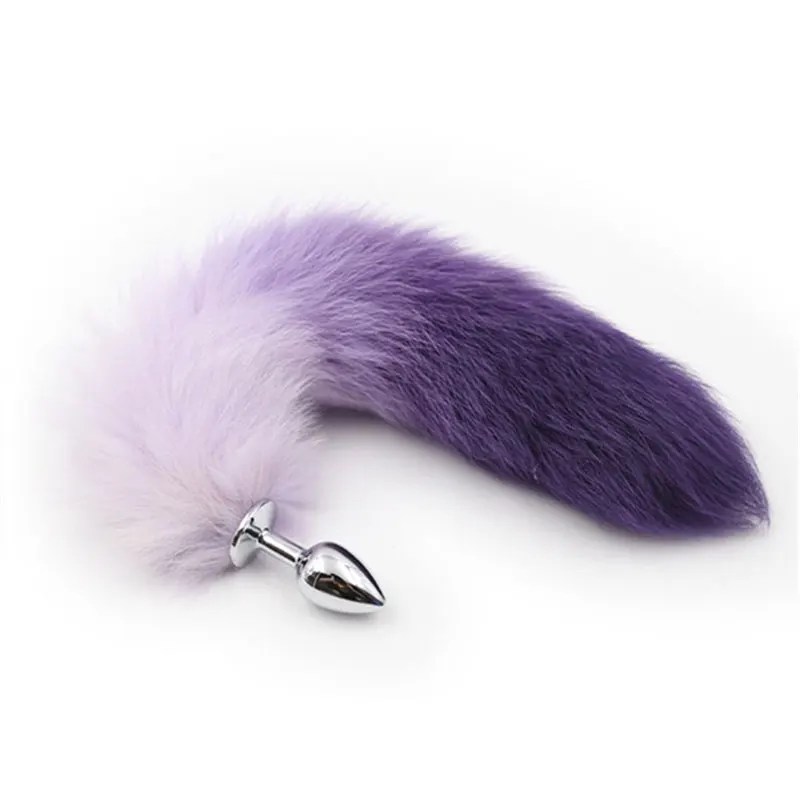 Purple Gradient Tail Anal PLUG Toy Cat Fox Petplay Fox Tail Butt Plug Role Play Flirting Fetish Erotic Sex Toy for Women