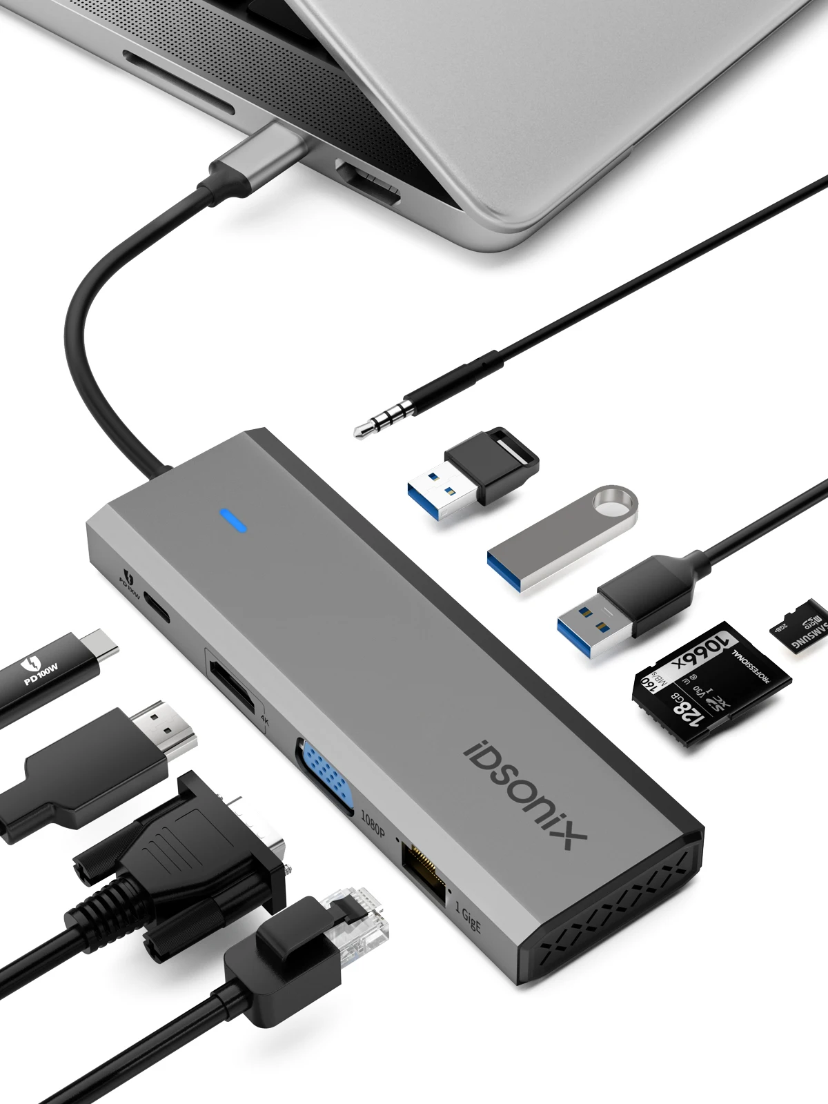 USB C HUB RJ45 2500Mbps Type C USB C HUB Docking Station Adapter with 4K 60HZ HDMI PD 100W for MacBook PC USB C Splitter
