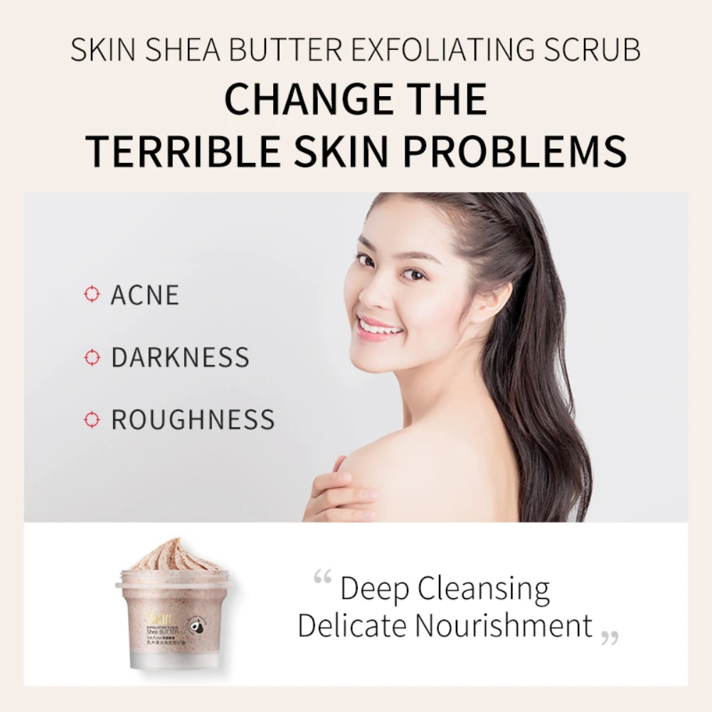 Body Massage Exfoliate Scrub Gel Peeling Facial Moisturizing Whitening Body Cream Skin Smooth Brightening Deep Cleansing Bathe