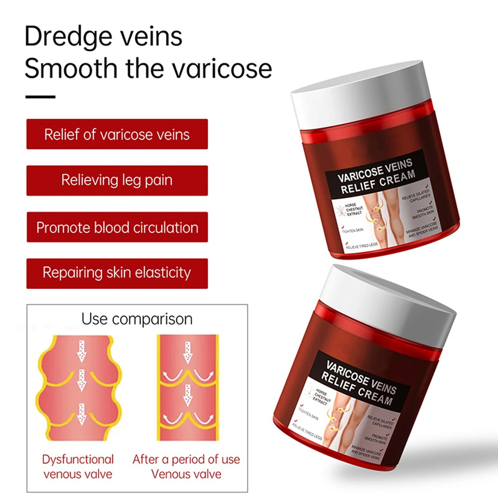 1/4 PCS Varicose Vein Relief Paste Improve Blood Circulations Spider Varicose Vein  For Tired Heavy Legs Fast Relief New