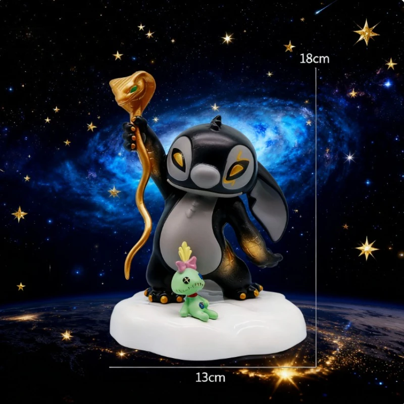 ตุ๊กตาตกแต่งโต๊ะทำงาน PVC ซีรีส์คู่รักสติทช์น้อยน่ารักจากอวกาศ โมเดลการ์ตูน งานแฮนด์เมด ฟิกเกอร์อนิเมะ