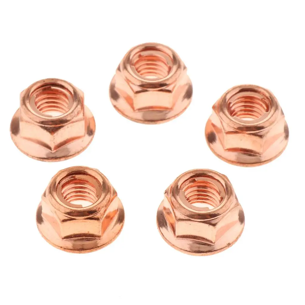 EXHAUST NUTS HEAD STUD NUT M8 HEX COPPER SELF LOCKING for E30