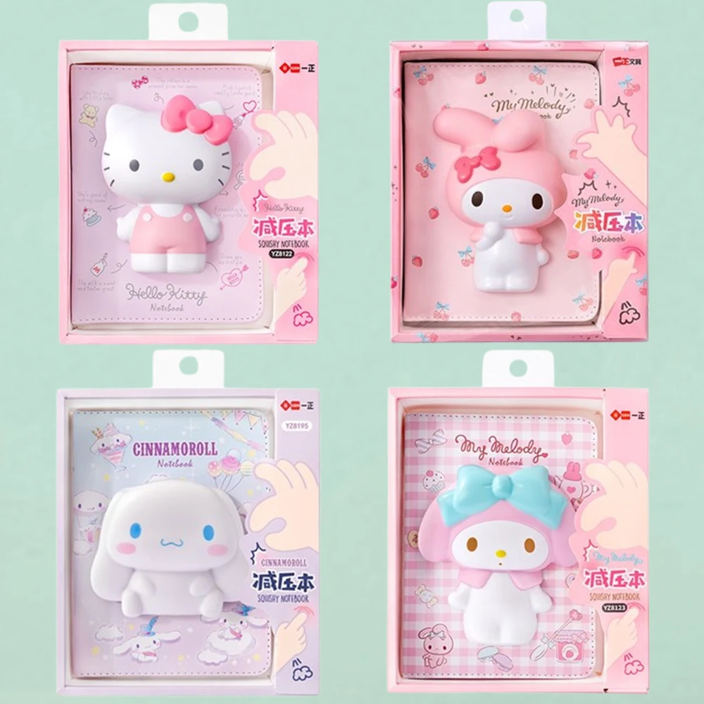 Sanrio Series Mini Notebook Hello Kitty Melody Cinnamoroll 3D Decompression Notepad Daily Weekly Agenda Planner Gift for Kids