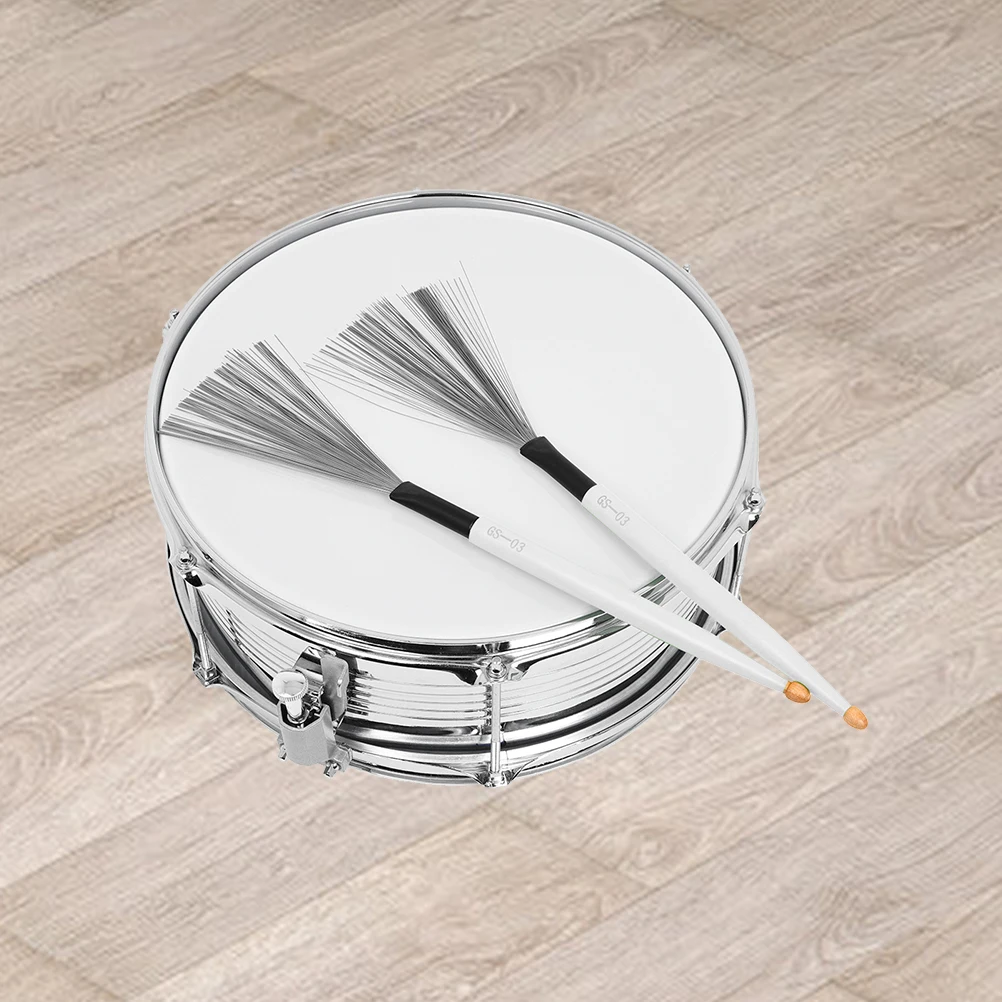 

Maple Sticks Drum Brush Wire Roller Jazz Steel Brushes Percussion Instrument Metal