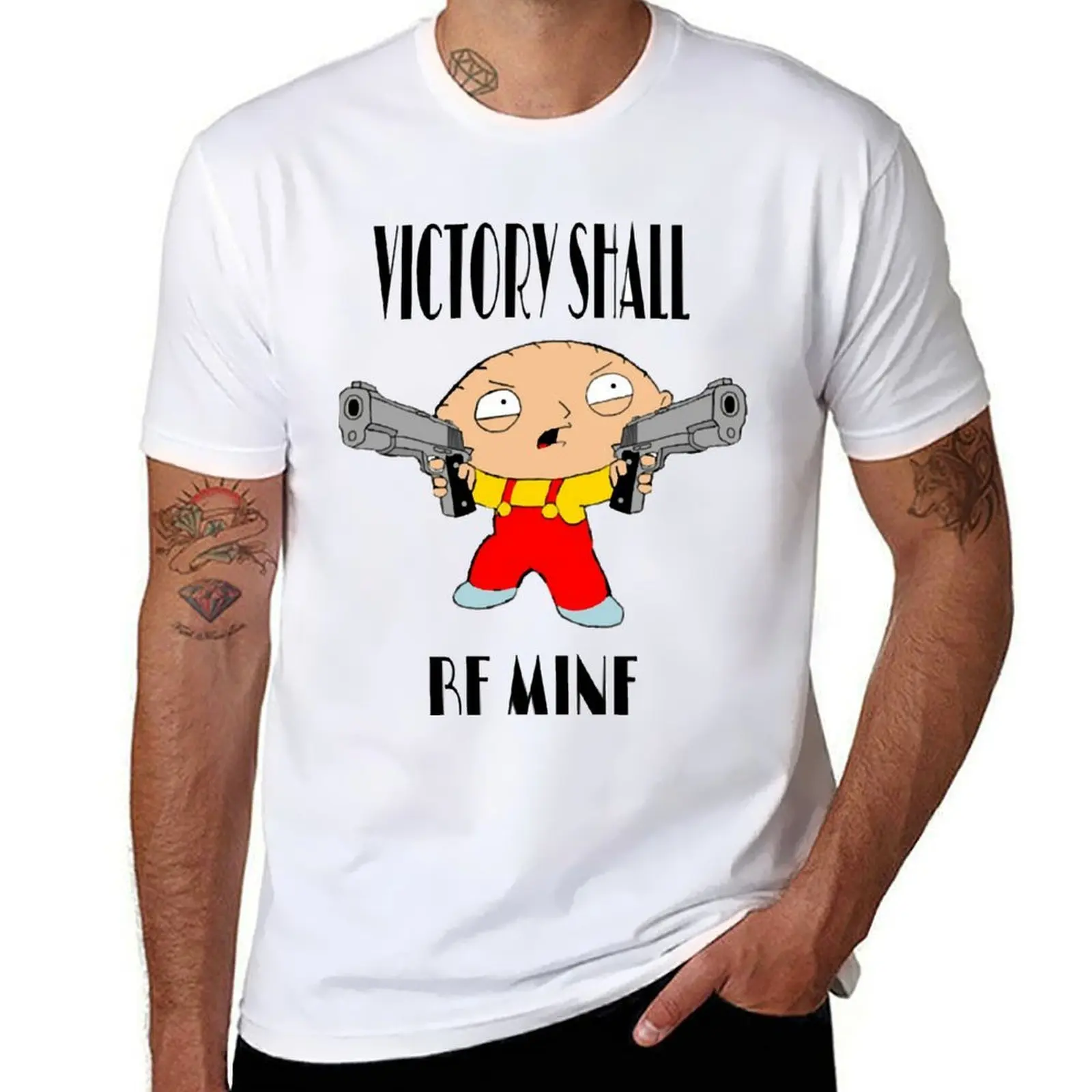 

STICKER Classic Brian and stewie T-Shirt Basic Plain Short Sleeve Crew Neck Tee