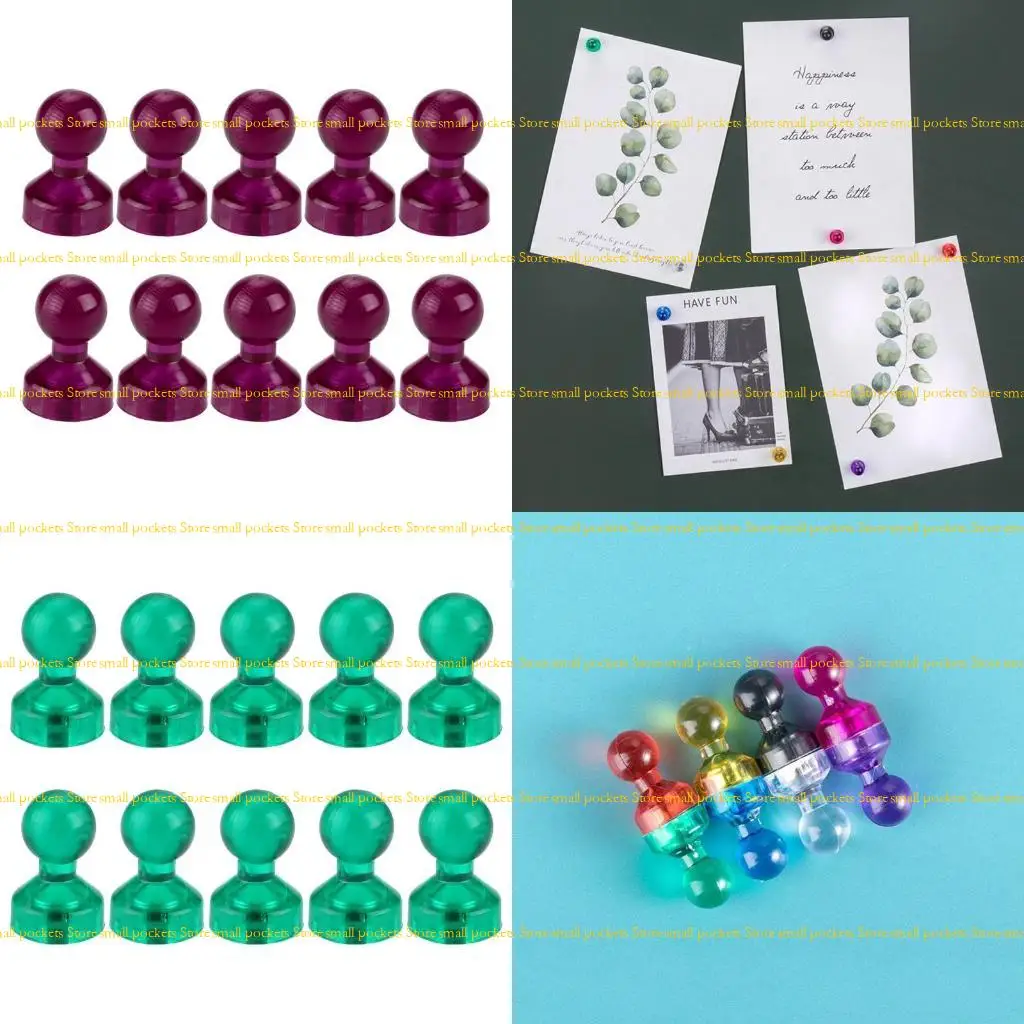 R1WD 10pcs pequeños alfileres empuje magénico los imanes mapa nevera codificada por colores Iánpes pizarra para