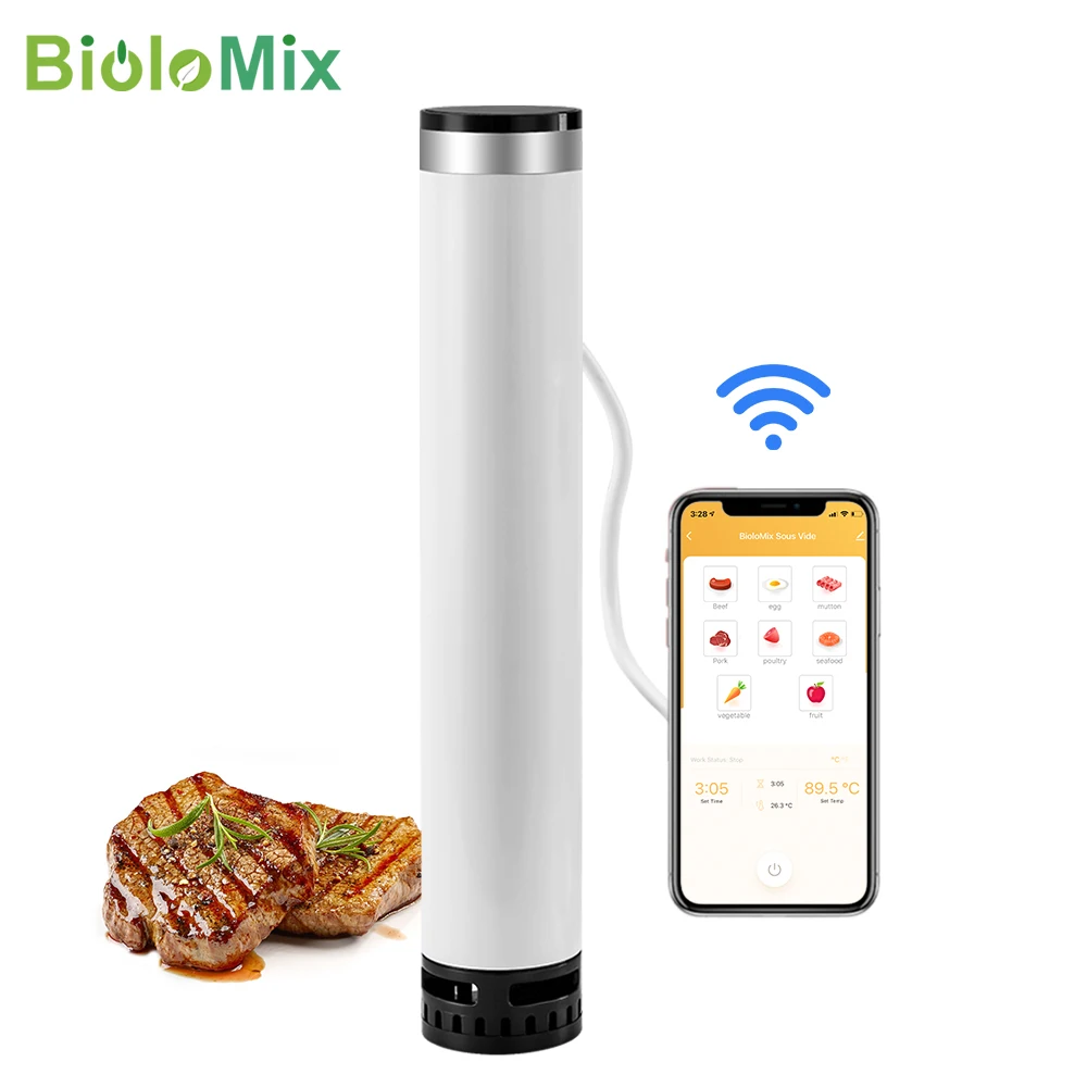 BioloMix IPX7 Waterproof 2nd to 4th Generation Sous Vide, Immersion Circulator Vacuum Slow Cooker with LCD Digital Control