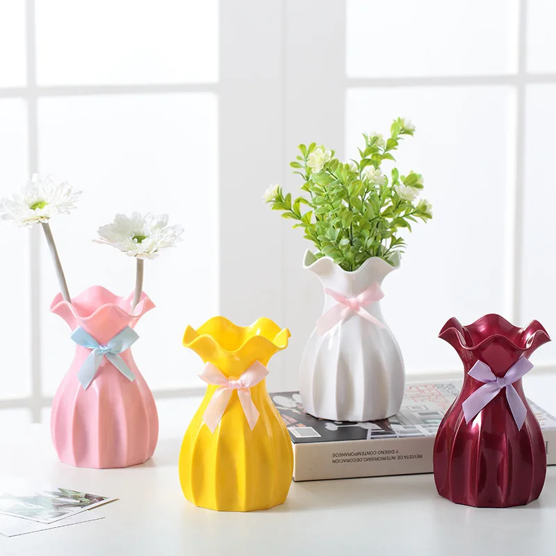 

Plastic Vase for Dried Flower Arrangement, Mini Flower Arrangement, Living Room, Dining Table, TV Cabinet Decoration