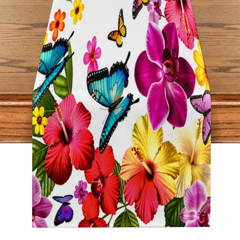 1pc Tropical Floral Butterfly - Linen Table Runner review and price