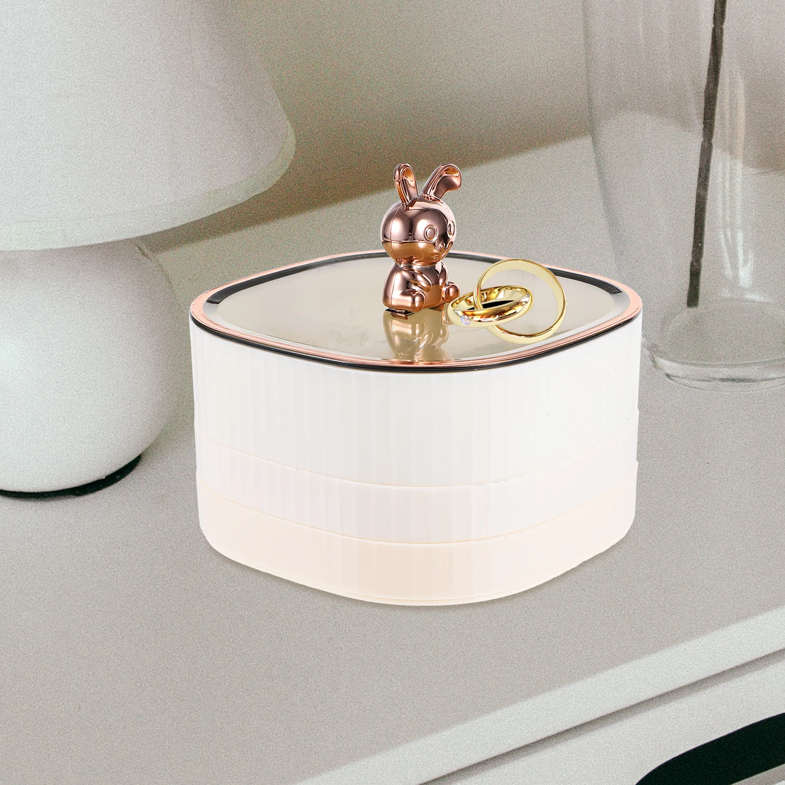 

Multifunctional Jewelry Storage Box Decorative Organizer Case Container Desktop Earring Holder Portable Trinket Box For Women