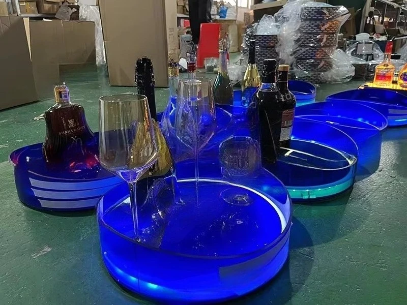 Handmade custom luxury multi-functional products hair disc LED metal cup plate beer tray