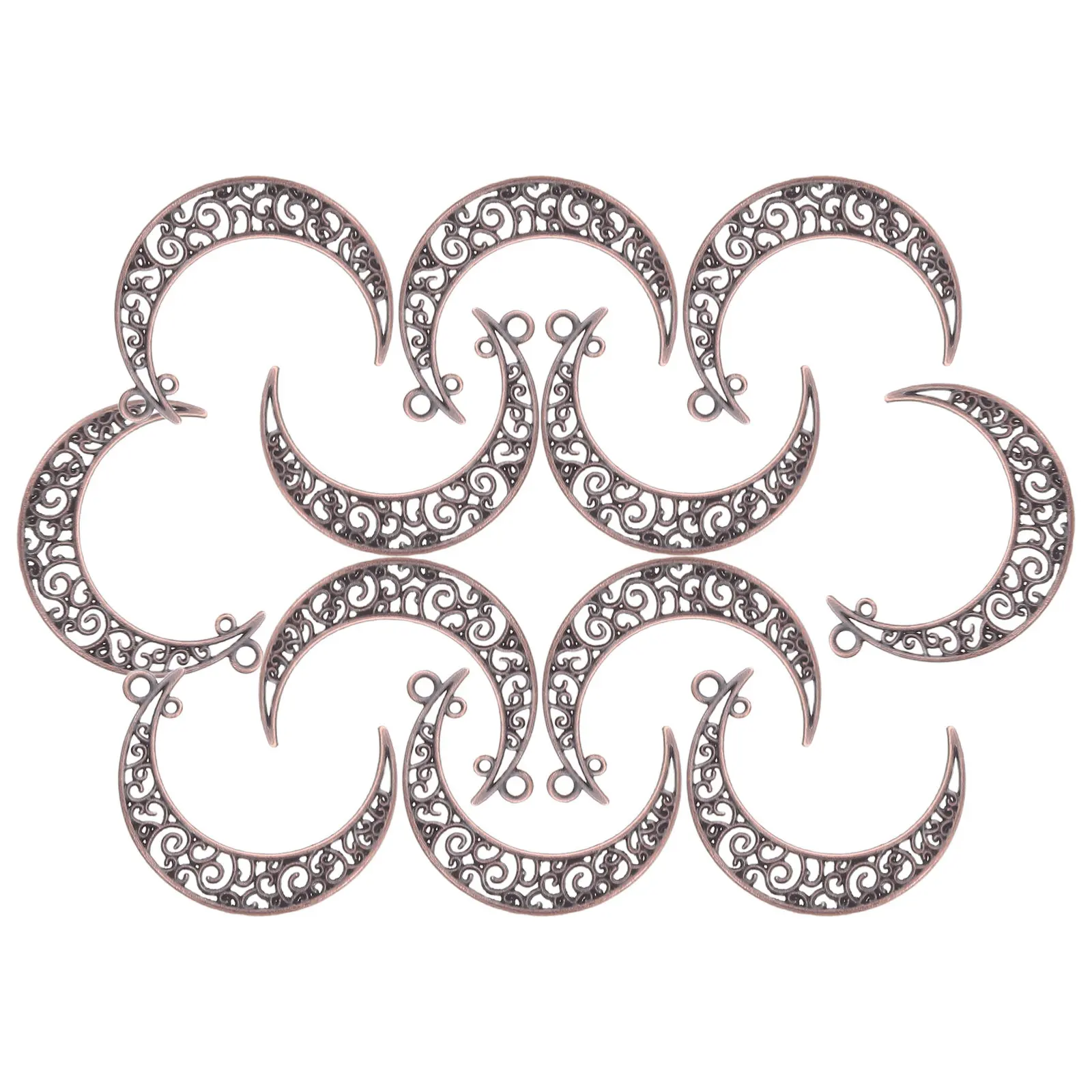 

50Pcs Hollow Crescent Moon Charms Alloy Vintage Moon Pendants Small Hole Jewelry Making Findings Dangle Charms for DIY