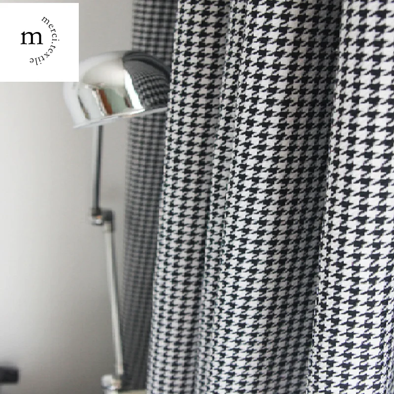 

Modern Houndstooth Korean Style Nordic Simple Blackout Curtains for Living Room Bedroom Dining Window Drapes Shading Custom Size