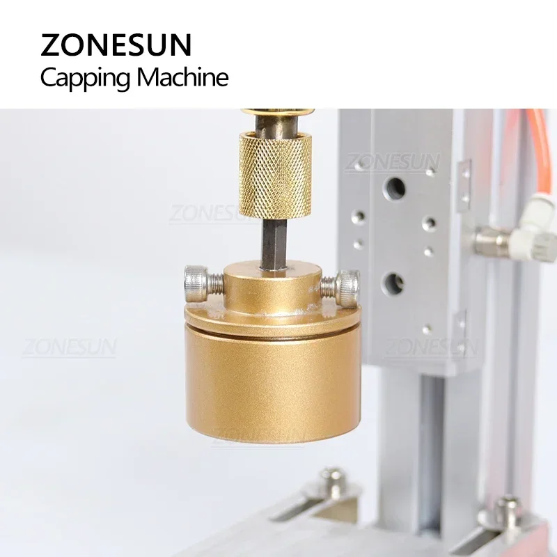 Imagem -03 - Zonesun Zs-xgpz1 Máquina Tampando Pneumática Tampa Redonda Parafuso Ferramenta de Aperto Máquina Vidro Garrafa Plástico Capper