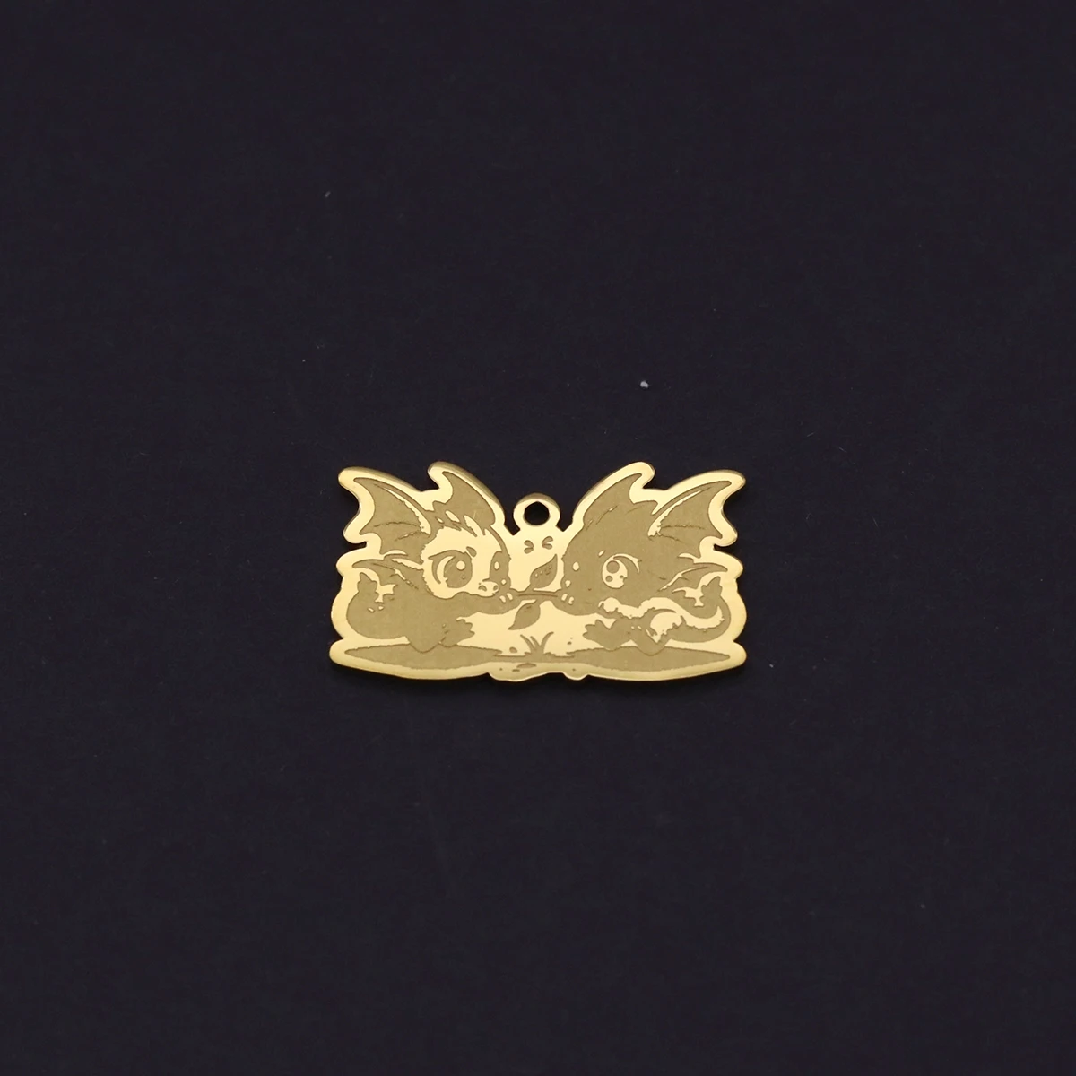 2pcs Cute Twin Baby Winged Dragon Pendant Stainless Steel Charm DIY Necklace Bracelet Earring Keychain Jewelry Making Accessory