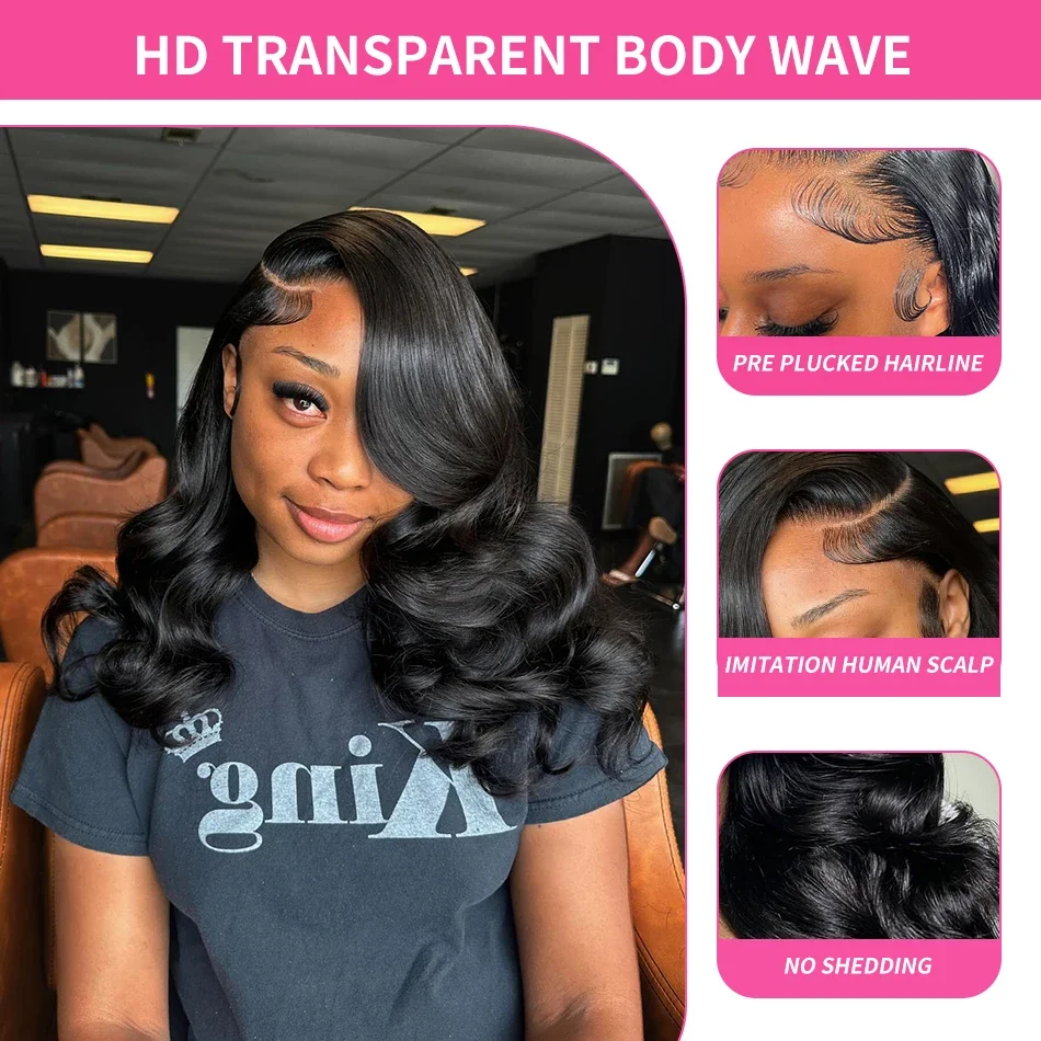 200 Gęstość Body Wave Lace Frontal Short Bob 13x4 Transparent Lace Front Human Hair Wigs 4X6 Glueless Pre Plucked Wigs For Women