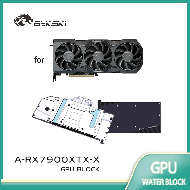 Bykski GPU Block Use for AMD RX7900XTX/XT Reference Edition Video Card 0.3mm Jet Micro-waterway Copper Radiator A-RX7900XTX-X