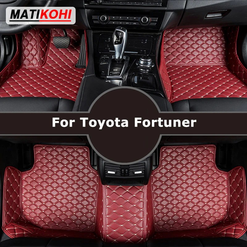 MATIKOHI Custom Car Floor Mats For Toyota Fortuner Auto Carpets Foot Coche Accessorie