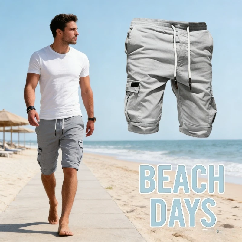 

Летний мужской повседневный комплект из шорт с множеством карманов, свободного кроя, в стиле карго, для активного отдыха и повседневной носки