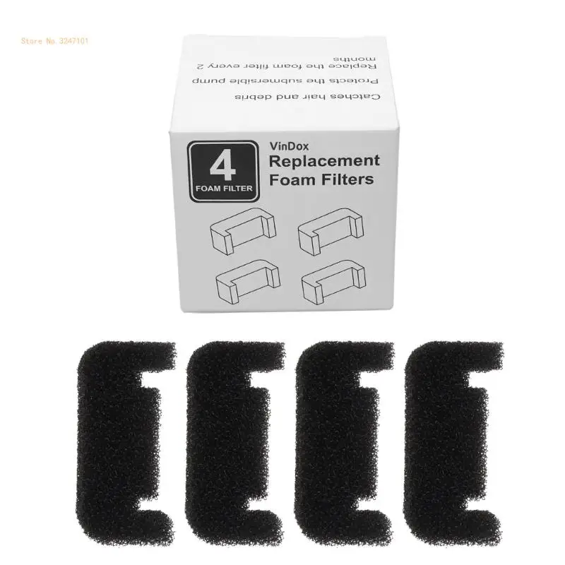 

4-Piece Replacement Sponge Foam Filters for Top Stainless Steel for Cat Fountain Dropship