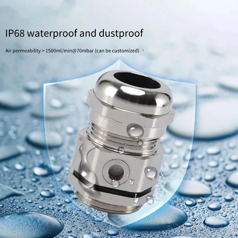 Copper Nickel-Plated Breathing Pressure Reducing Valve Gland Waterproof Connector Cable Breathable Fixed Lock for Enhanced Airfl 3