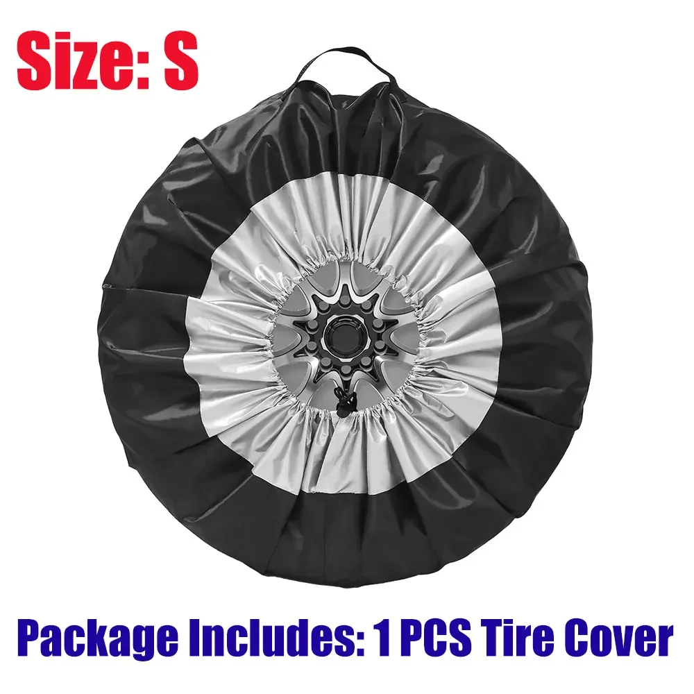 BYNYXI 4PCS Housse de Pneu, 13 pouces-18 Pouces Housse de Pneu étanche Sac de Roue de Secours Universel 210D Oxford Housses de Pneu Anti-poussière pour SUV RV Housses de pneus