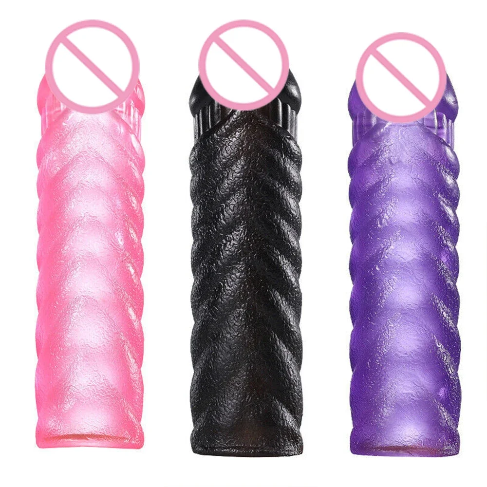 Reusable Silicon Penis Extender And Spike Dotted Adult Sex For Men Dildo Penis Condom Pump Sleeve Cocks Erotic Sex Toys Shop