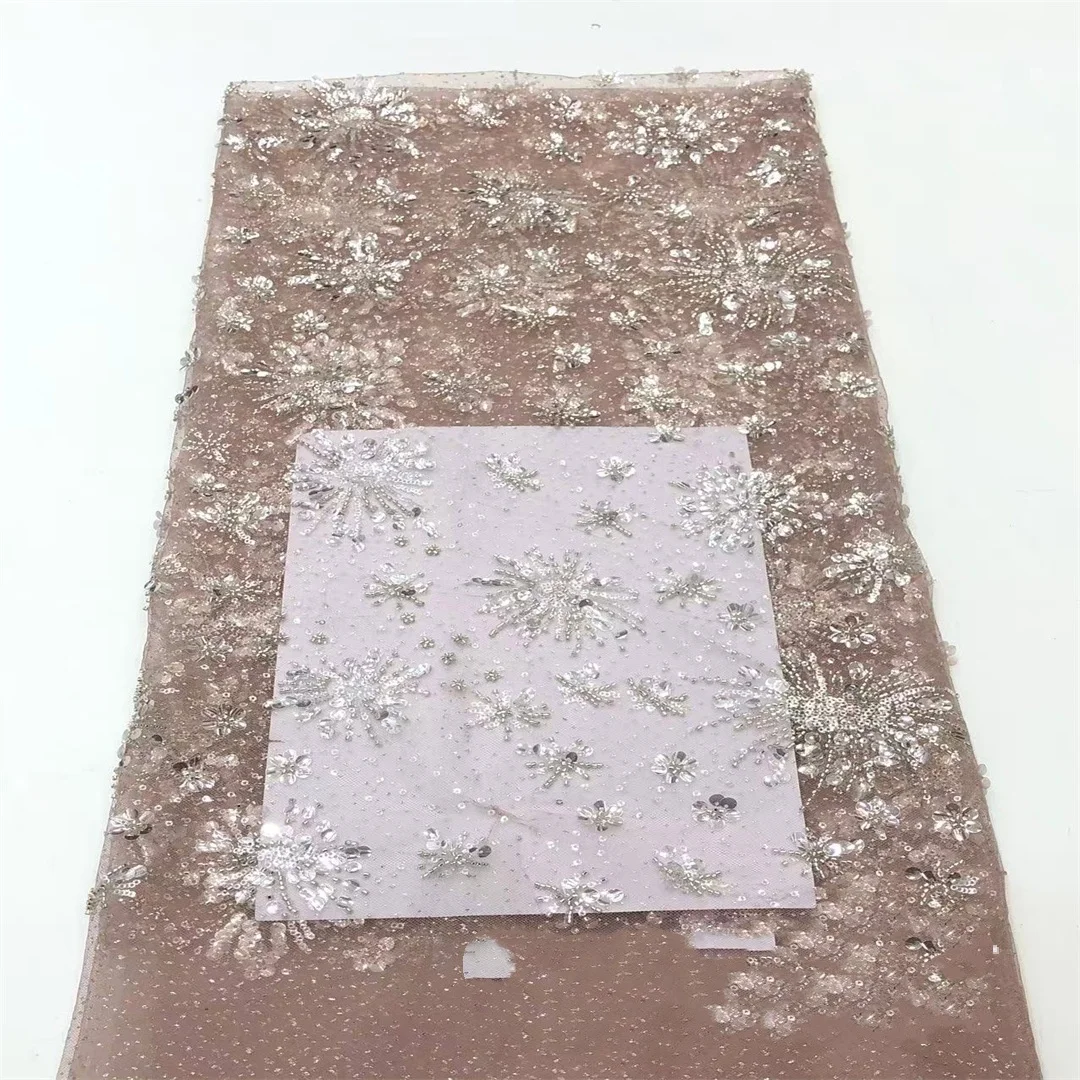 이브닝 가운 액세서리 메쉬 웨딩 드레스 원단 스팽글 민들레 레이스 자수 소재