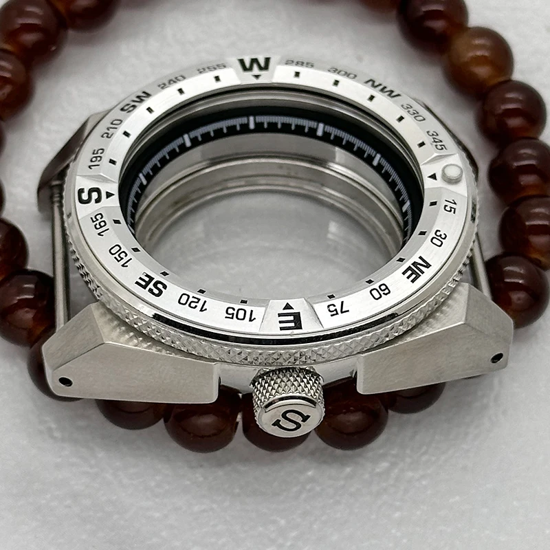 Mod Silver King Samurai Watch Case Transparent Back Cover Fit for NH34 7S26 4R NH35 NH36 Movement 28.5mm Dial Watch Modification