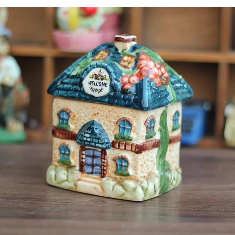 Cute ceramic flavoring jar tabletop Toothpick bucket floss