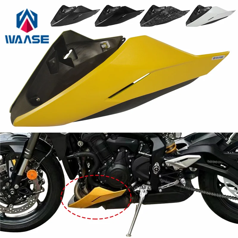 

WAASE For Triumph Street Triple 765 R RS 2023 2024 2025 Belly Pan Engine Lower Spoiler Skid Plate Fairing Mounting Bracket