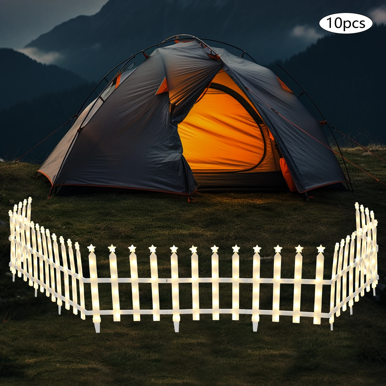 크리스마스 장식 조명 크리스마스 LED 울타리 조명 세트 10개 겨울 새해 장식 마법같은 휴일 분위기 조성