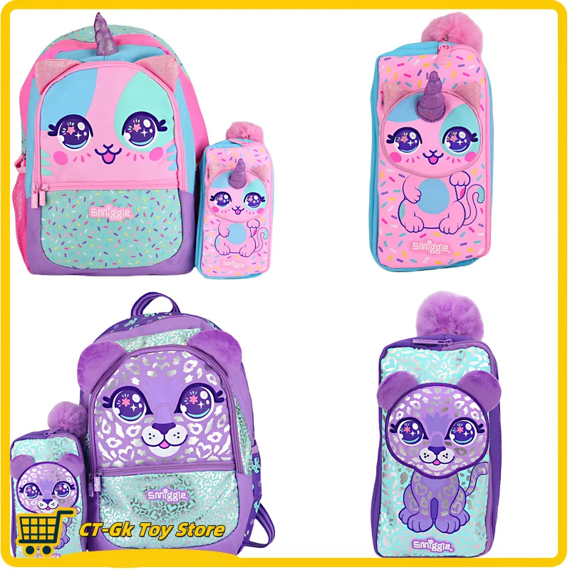 Genuine Australia Smiggle Schoolbag Pencil Case Children Student Burden-Reducing Large-Capacity Schoolbag Outdoor Backpack Gifts