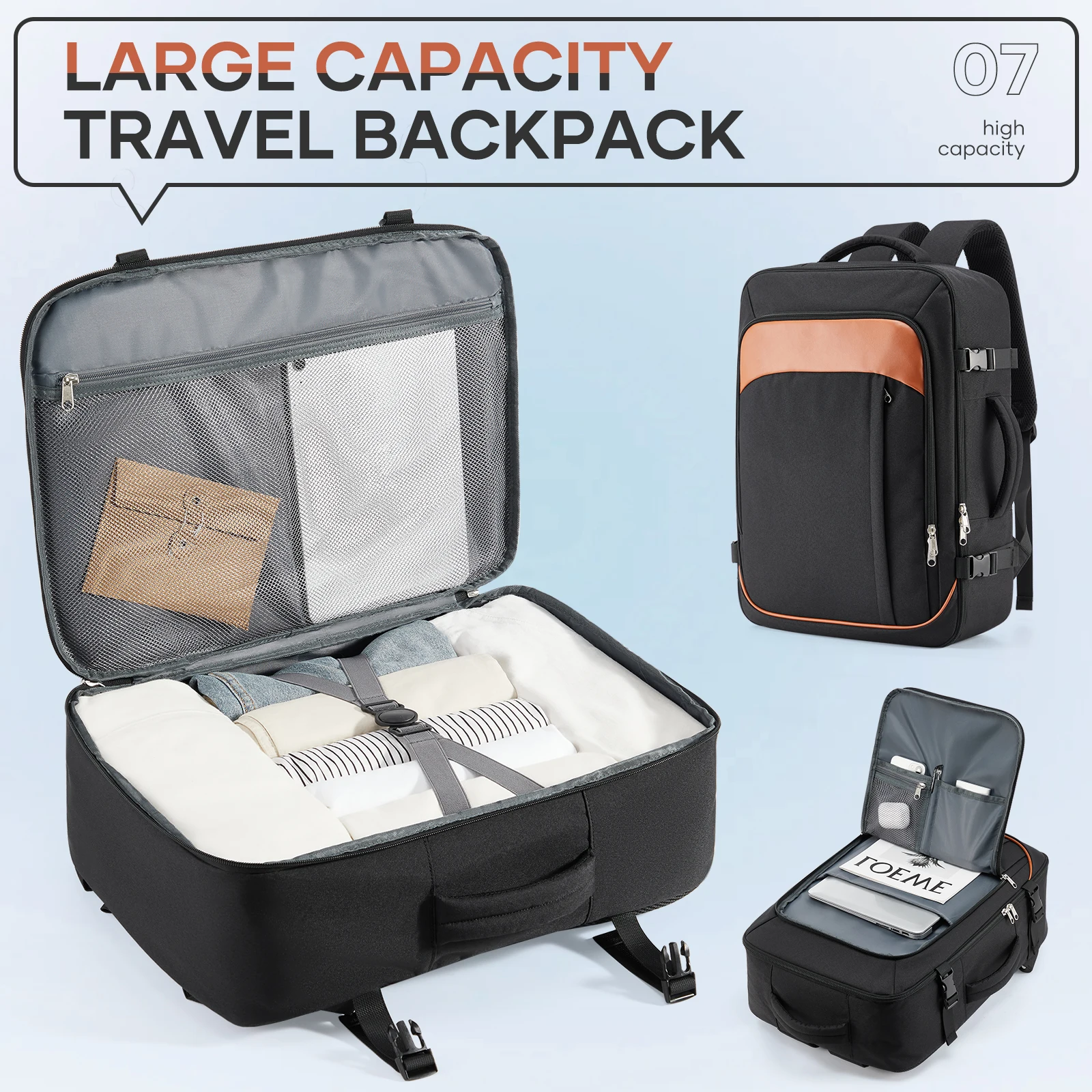 

Large Capacity Cabin Bag Unisex Travel Backpack Luggage Computer Bag Flight Approved Durable Shoulder Bag for Men And Women