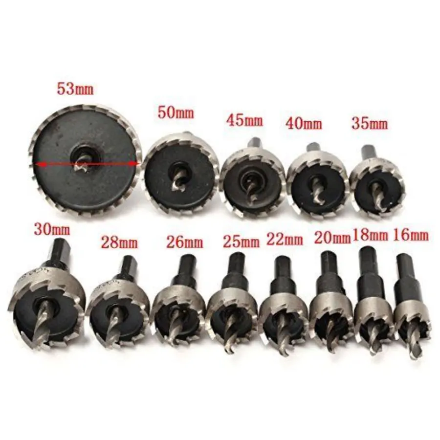 Binoax 5/13PCS HSS Mũi Khoan Lỗ Cưa Bộ Thép Không Gỉ Kim Loại Hợp Kim Khoan 16-53mm