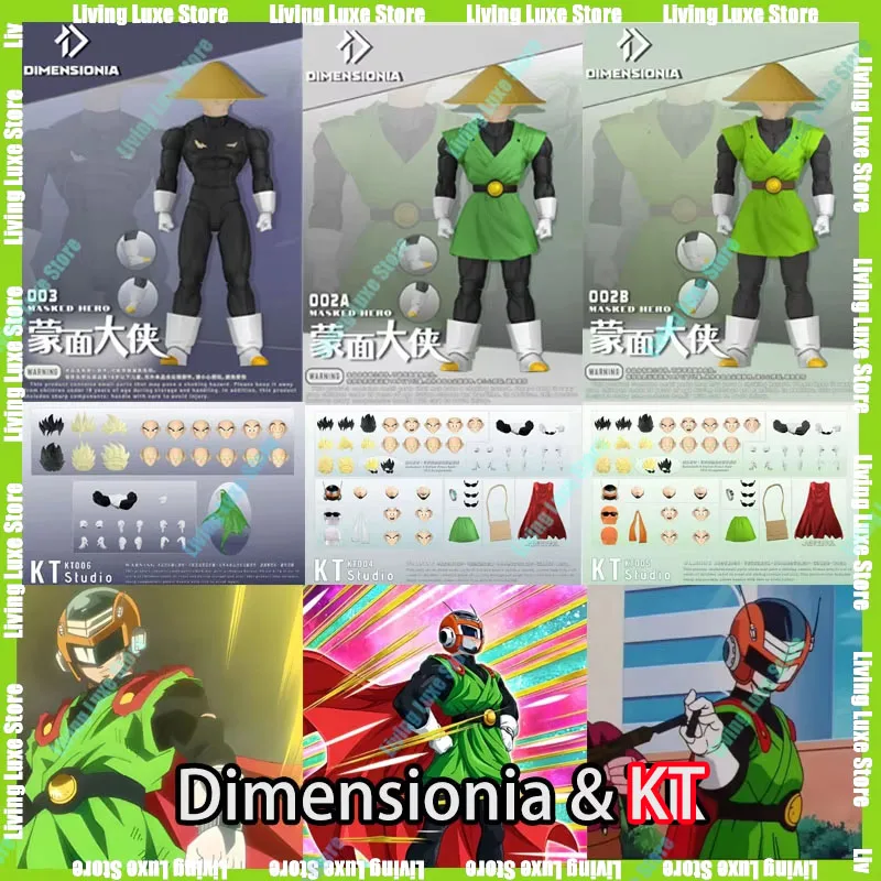 Figuras de Acción de Dimensionia & KT Masked Hero Son Gohan, Kit de Cuerpo de Gran Saiyaman con Cabello, Escultura de Cabeza y Accesorios, Modelo de Juguete